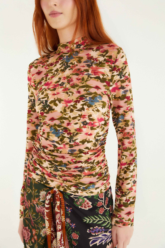 Pink Ikat Tiny Flowers Jersey Blouse - Scout and Molly's Columbia