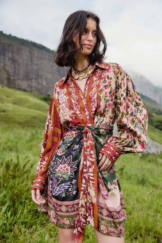 Mixed Winter Garden Lenzing Ecovero Viscose Mini Dress Mixed Winter Garden Lenzing Ecovero Viscose Mini Dress