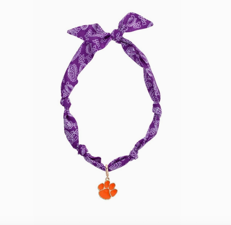 Clemson Tigers Logo Bandana Scarf Necklace