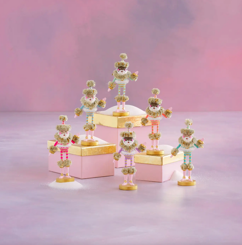 Glitterville Small Rainbow Papa Noel Tabletop, Brown & Black