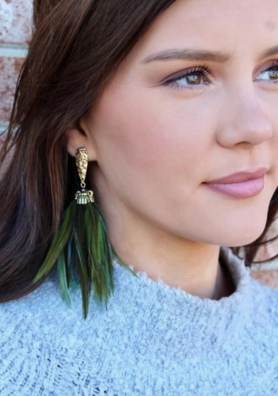 Amelia Dangle Feather Earring