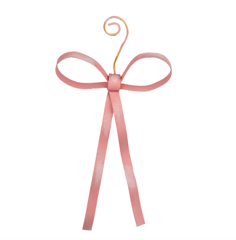 Pink Metal Bow Ornament