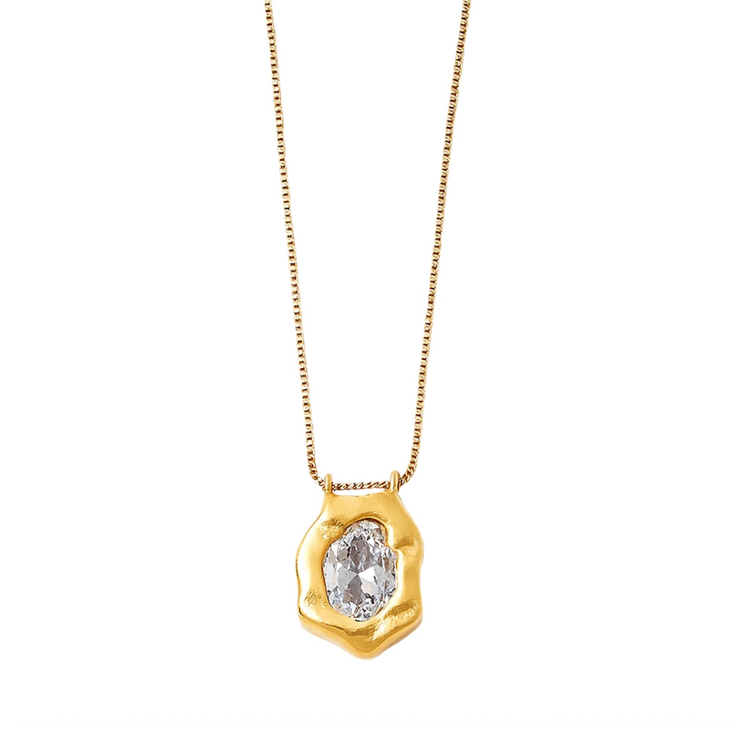 Eleni Vintage Gold Nugget Diamond Necklace