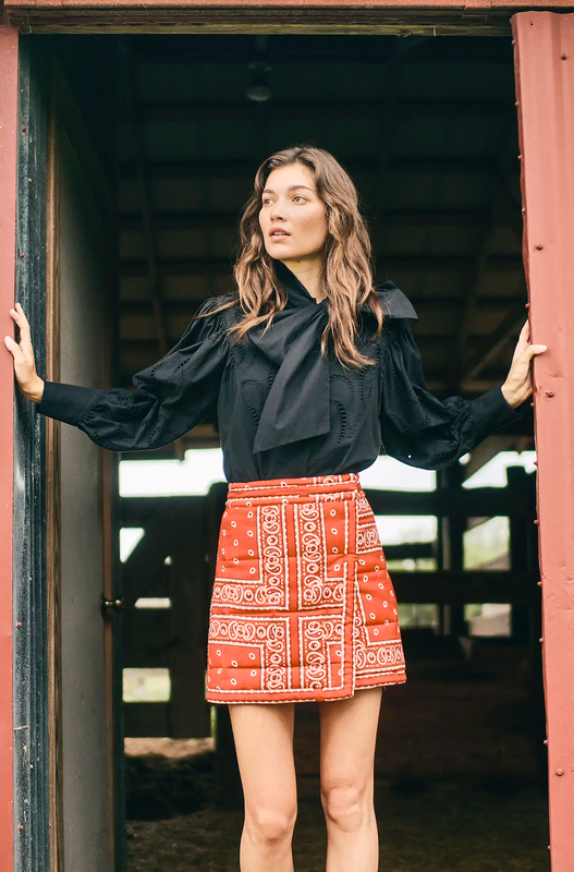 Powell Skirt in Aces Wild Red Powell Skirt in Aces Wild Red