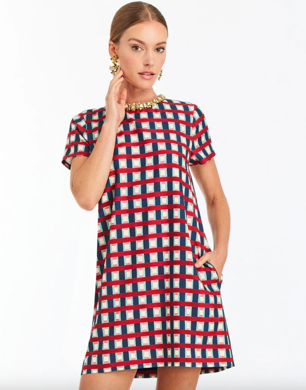 Ainslee Mini Dress in Midnight Gingham