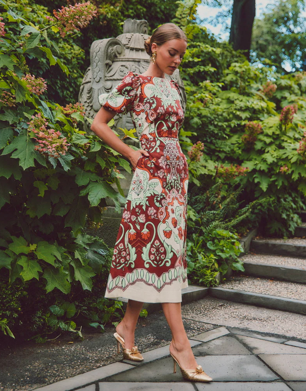 Pippa Midi Dress in Jardin Rose