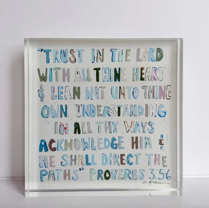 Proverbs 3:5-6 Neutral Acrylic Scripture