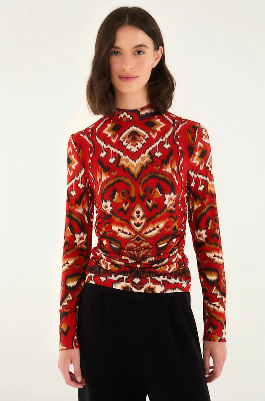 Cream Ainika Pineapple Ikat Blouse