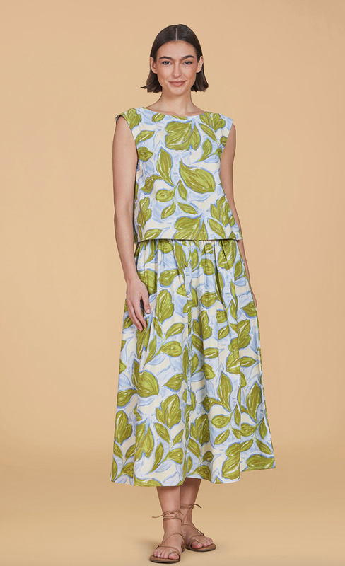 Georgia Skirt in Zest Leaves