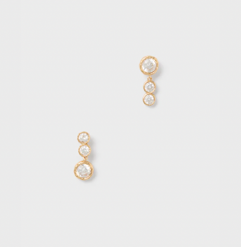 Finley Earrings in Gold/Clear