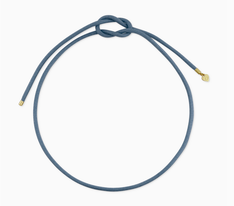 Slate Blue Necklace Cord with Baroque Pearl