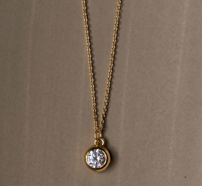 The Dainty Necklace with Bezel Charm