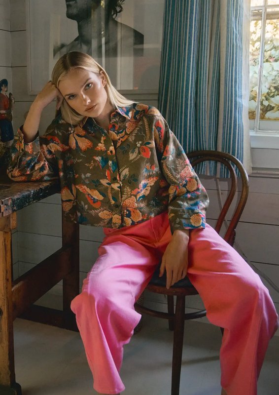 Clarke Shirt in Olive Floral