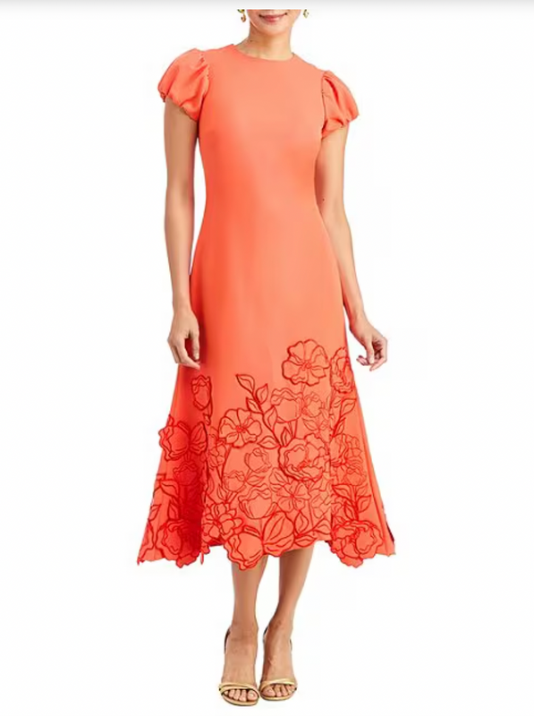 Perla Midi Dress in Calypso Coral