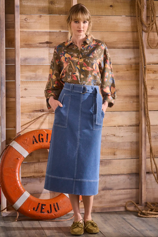 Coolidge Skirt in Indigo