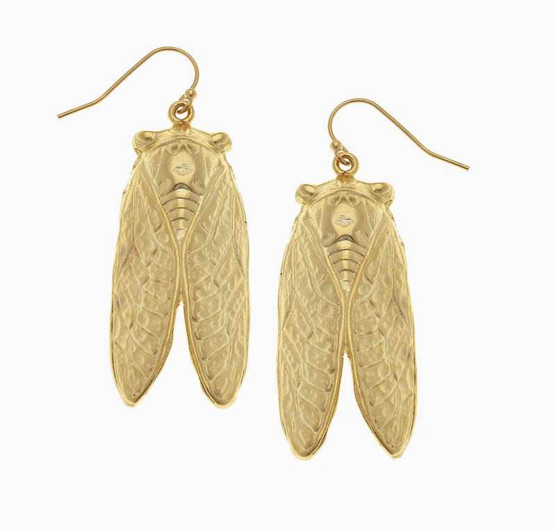 Gold Cicada Earrings