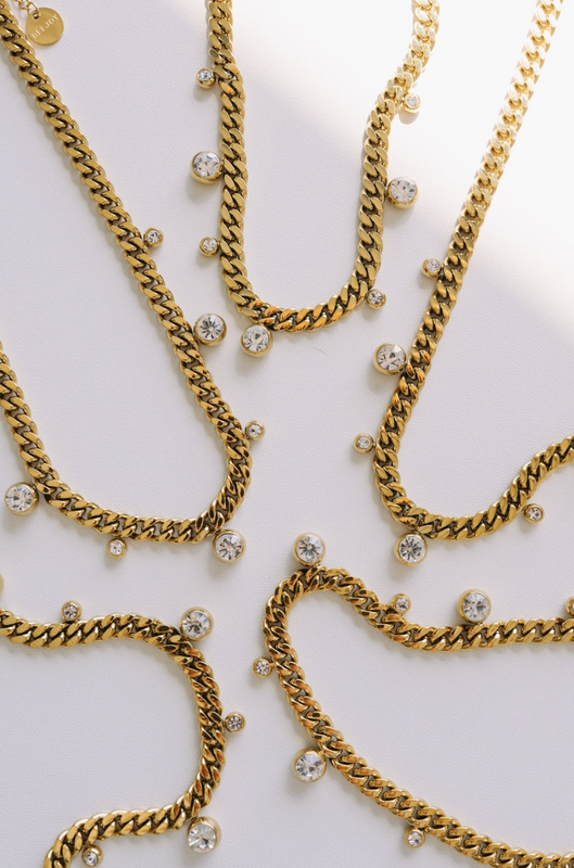 Chloe Crystal Cuban Chain Necklace