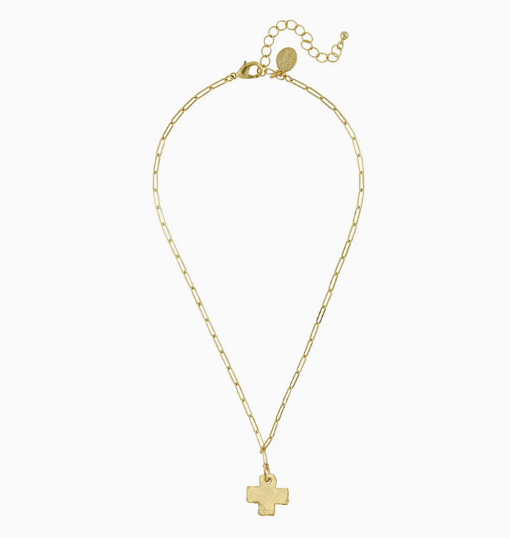 Mini Cross Paperclip Necklace