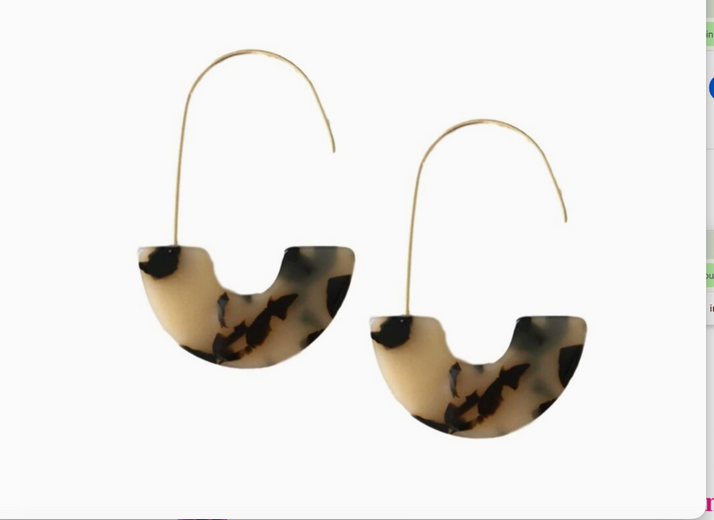 Blonde Tortoise Threader Minimalist Statement Earrings
