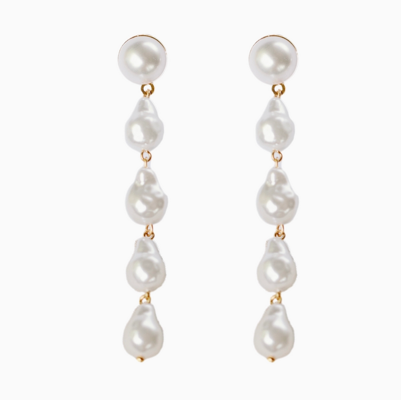 Natural Pearl Statement Drop Statement Earrings