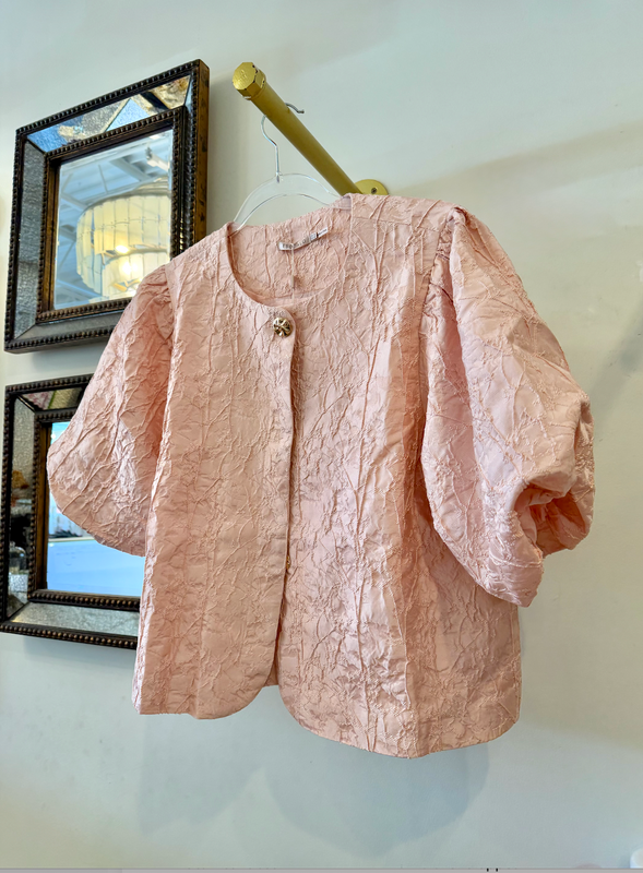 Jacquard Balloon Sleeve Capelet