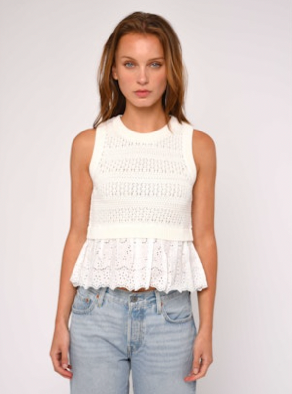 Ebba Sweater Tank in White