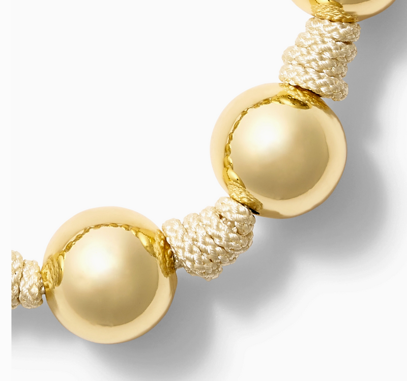 The Gold Ball + Pearl Knotting Bracelet