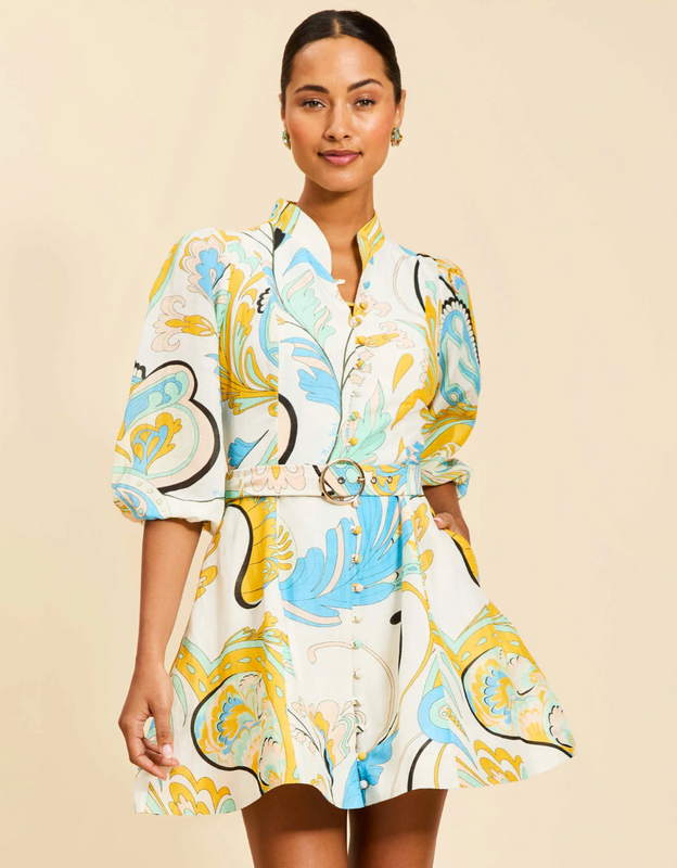 Valencia Mini Dress in Marble Rhapsody