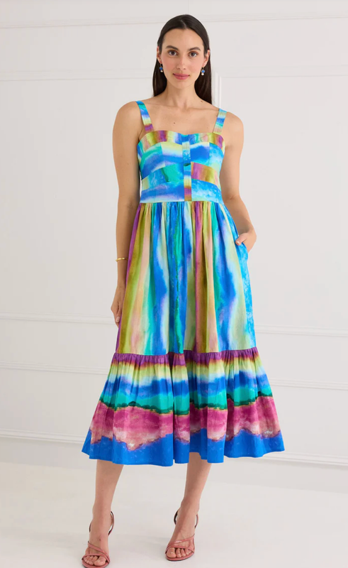 The Gianna Dress in Sunset Stripe Multi