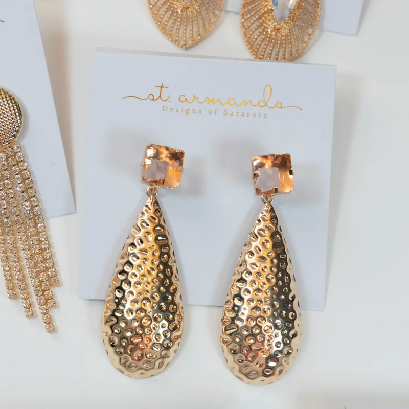 Rosé Bubbles Hammered Rosé Gold Earrings