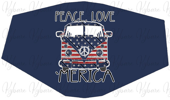 Peace-Love-'Merica- Face Covering