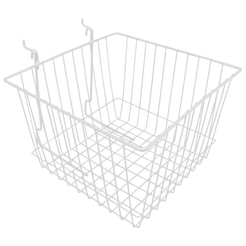 White Heavy Duty! Gridwall Mesh Retail Shop Display Basket