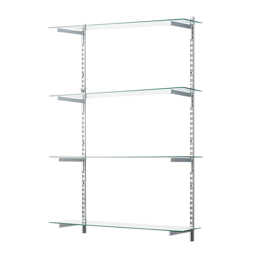 Glass Twin Slot Shelving Set - 20cm Width