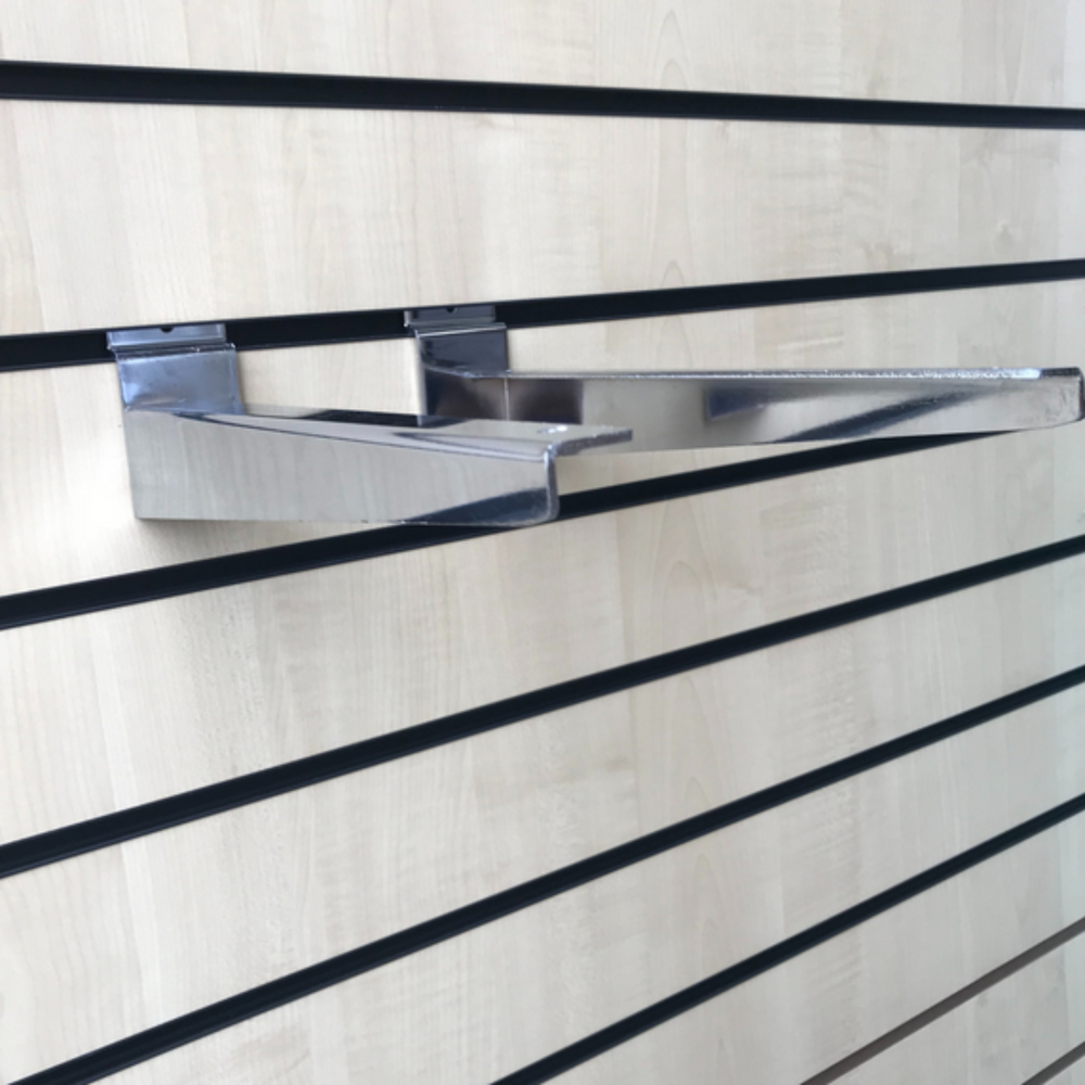 300mm Wooden Shelf Brackets For Slatwall Shop Fittings Heavy Duty In Chrome
