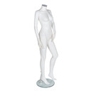Female Plastic Headless Display Mannequin – Leg Forward – White Matt (inc stand) .