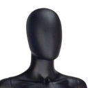 Female Faceless Egghead Display Mannequin – Matt Black (inc stand)