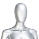 Female Faceless Egghead Display Mannequin – Gloss Silver (inc stand)