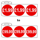 500x45mm £1.99-£99.99 Red Sign Self Adhesive Stickers Sticky Labels Swing Labels For Retail Price