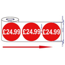500x45mm £24.99 Red Sign Self Adhesive Stickers Sticky Labels Swing Labels For Retail Price