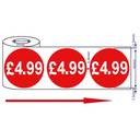 500x45mm £4.99 Red Sign Self Adhesive Stickers Sticky Labels Swing Labels For Retail Price