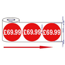 500x45mm £69.99 Red Sign Self Adhesive Stickers Sticky Labels Swing Labels For Retail Price