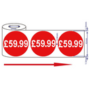 500x45mm £59.99 Red Sign Self Adhesive Stickers Sticky Labels Swing Labels For Retail Price