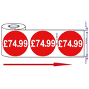 500x45mm £74.99 Red Sign Self Adhesive Stickers Sticky Labels Swing Labels For Retail Price