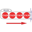 1000x 25mm £14.99 Red Price Self Adhesive Stickers Sticky Labels Swing Tag Labels For Retail