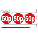 500x 45mm 50p Red Self Adhesive Stickers