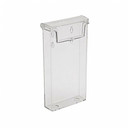 Outdoor weather-resistant DL leaflet holder for effective display in Slatwall systems, injection-molded for durability