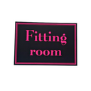 Black signage board-FITTING ROOM