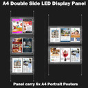 New A4 LED(6A4) Double Side Window Light Pocket Light Panel Estate Agent Display.