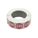 1000x 25mm £1-£30 Red Price Self Adhesive Stickers Sticky Labels For Retail Display