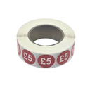 1000x 25mm £1-£30 Red Price Self Adhesive Stickers Sticky Labels For Retail Display